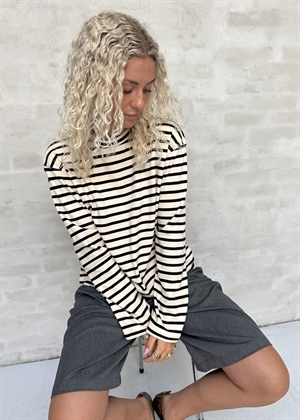 Nete stripe bluse Offwhite/Black Boii Studios